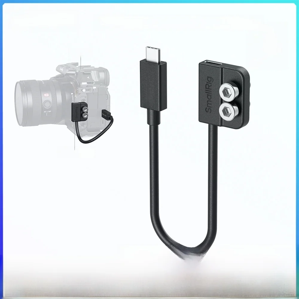 Kabel USB-C SmallRig, męski na żeński, obsługuje transfer danych 20 Gb/s, szybkie ładowanie 240 W, do klatek/płyt montażowych w kształcie litery L — zdjęcie produktu 7
