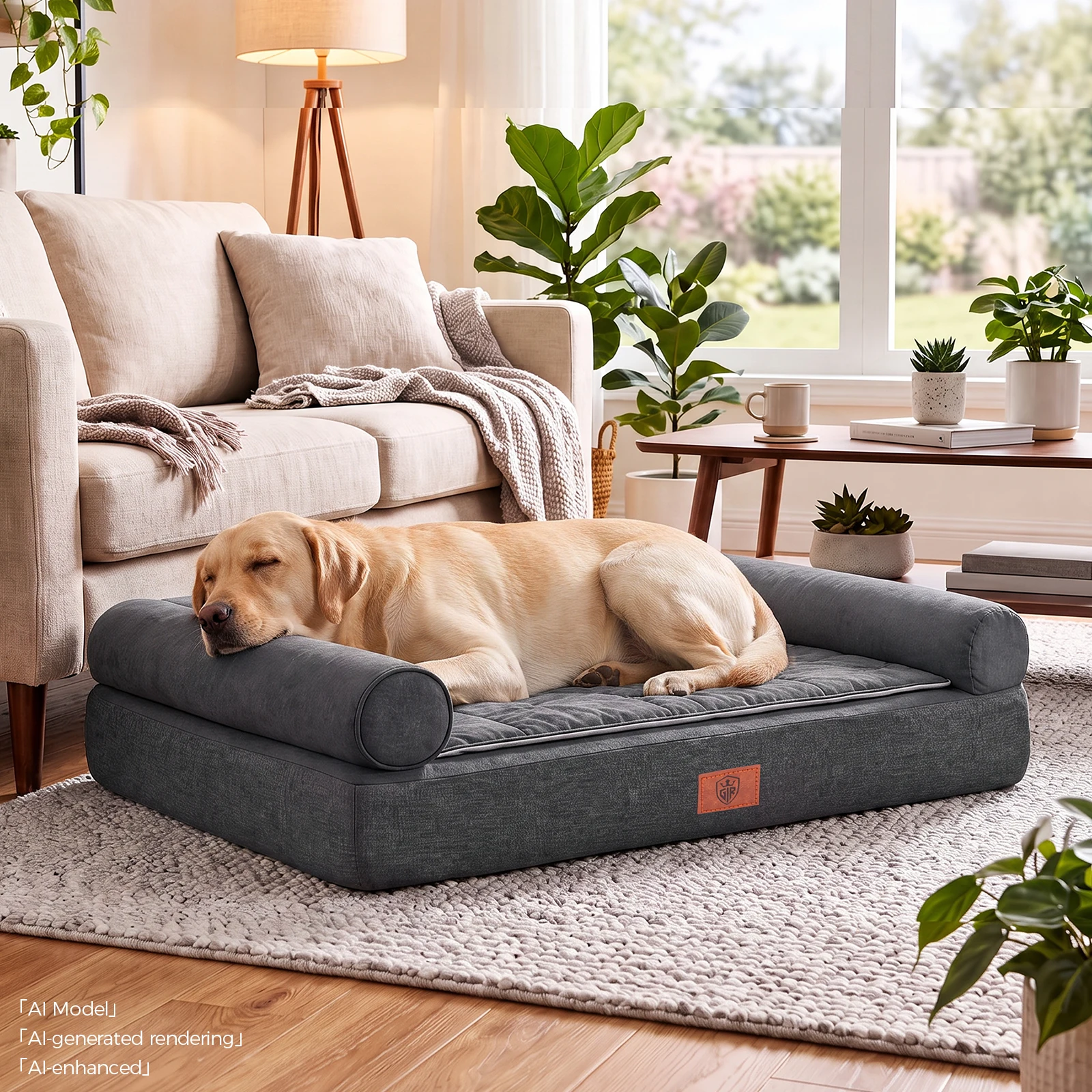 GTPLAYERCuccia per cani, schiuma a guscio d'uovo per alleviare la pressione, impermeabile e lavabile, con cuscinetto rinfrescante/riscaldante 2-in-1, cuscino rimovibile - Ideale per tutti i cani