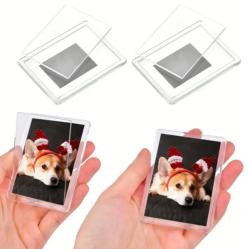 12/20/40Pcs Blank Photo Frame, Insert Fridge Magnets, Mini Magnetic Refrigerator Photo Picture Frames, 2x3.03 In