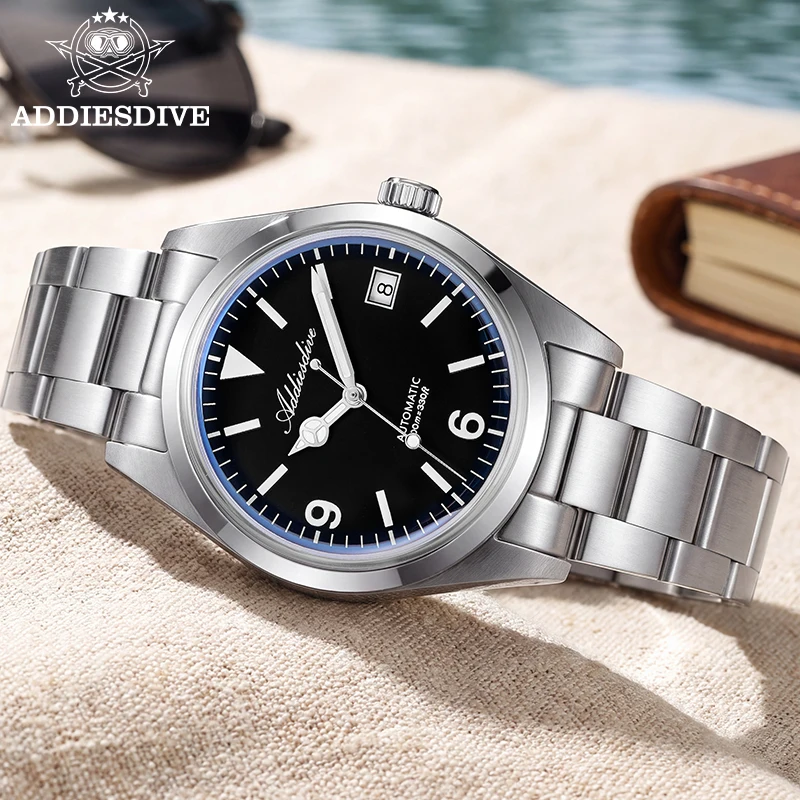 ADDIESDIVE Automatic Mechanical Watch for Woman Sapphire Glass 36mm 316L Stainless Steel Watches 100m Waterproof Luminous Watch