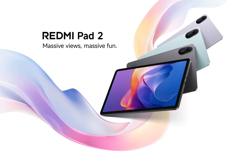 Xiaomi Redmi Pad 2 Wifi Tablet 11" 2.5K 90Hz Display Mediatek Helio G100‑Ultra Processor 9000Mah Battery Fast Charging Wifi 5 Ipv6, Hyperos 8Mp Camera
