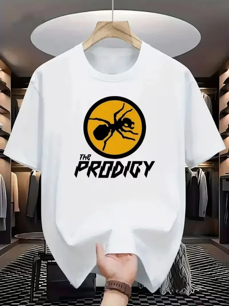 Men's Casual Printed T-Shirt - Bold Yellow Ant Pattern with 