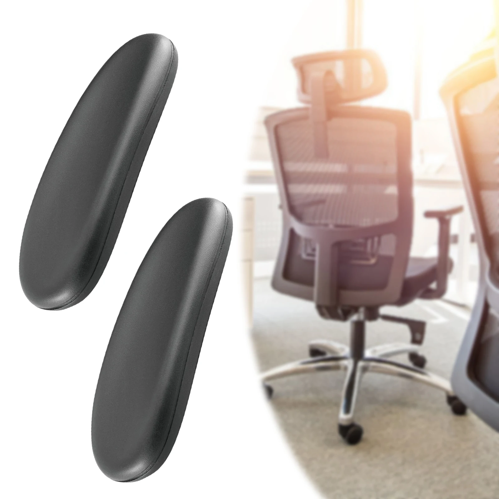 

2 шт., сменный подлокотник для игрового кресла, простая установка, черная искусственная кожа, универсальные аксессуары, детали компьютерного стула