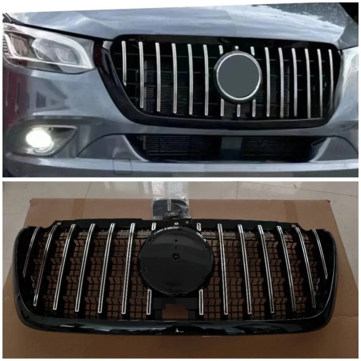 W907 Grille ACC Elektrisch Model Grill Voorbumper Hood Grid voor Mercedes Sprinter 2018-2025 W907 GTR Panamericana Stijl - afbeelding 2