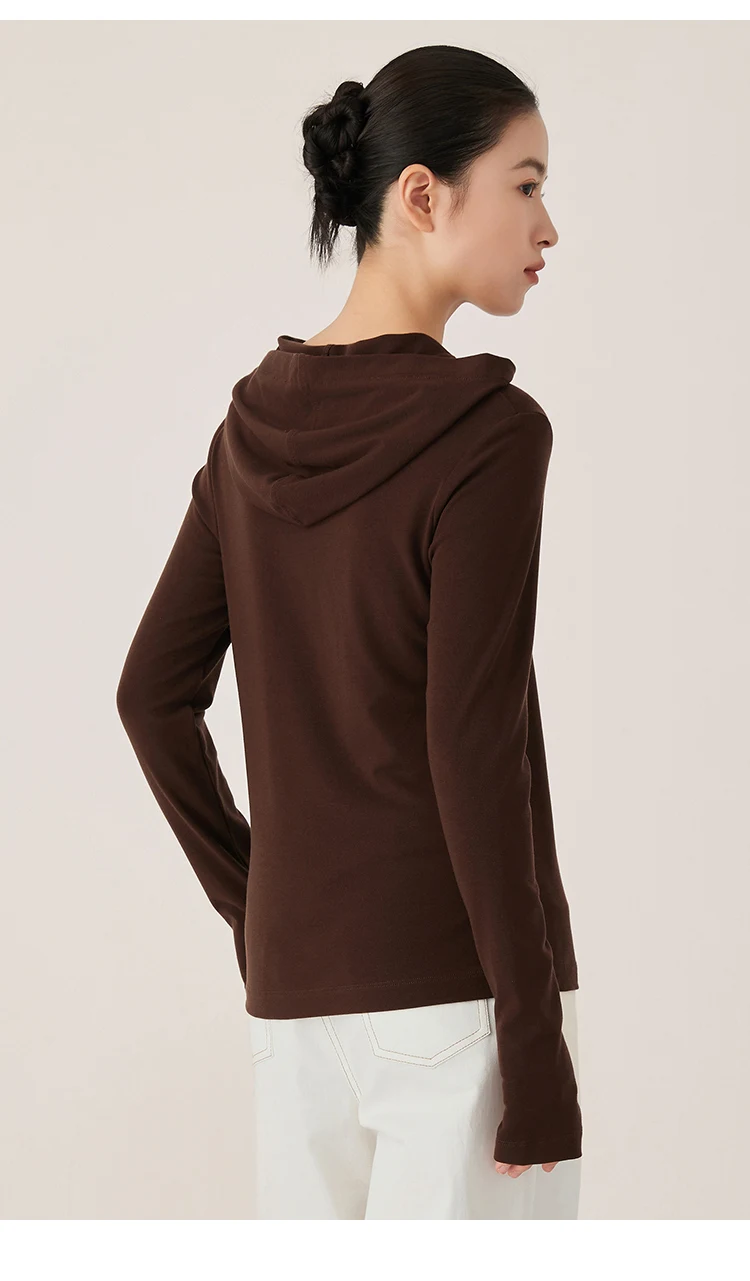KX9523407 Eleganter Damen-Strick-Hoodie aus Wollmischung mit Langen Ärmeln und Spandex – Detail 12