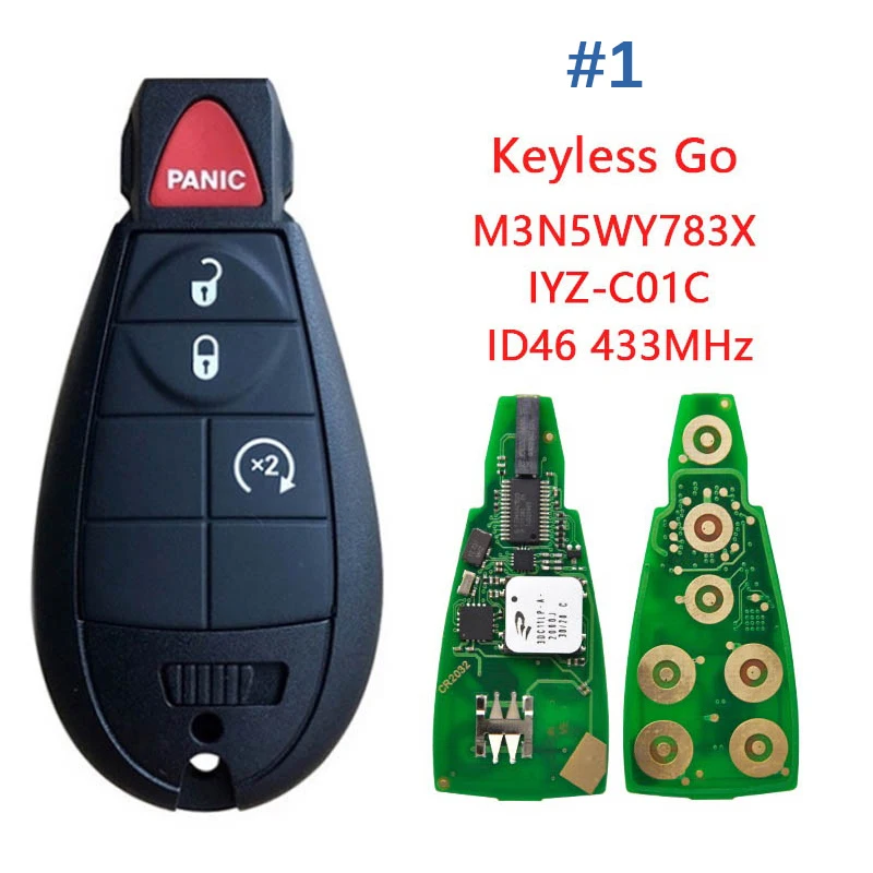 CN015100-#1 Aftermarket For 2011-2019 Chrysler Dodge Caravan 3+1 Button Fobik Part Number 5026591AK IYZ-C01C Keyless Go