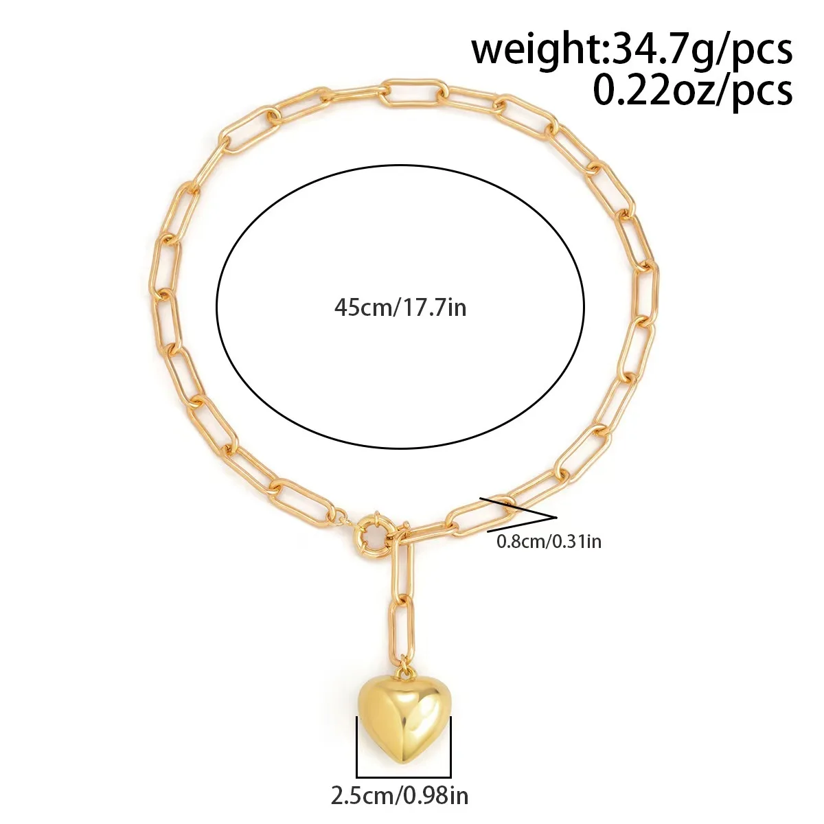 Big Ball Beaded Chain with Dmulti-layer Heart Pendant Necklace for Women Trendy Ladies Beades Collar on Neck Accessories Gift image 6