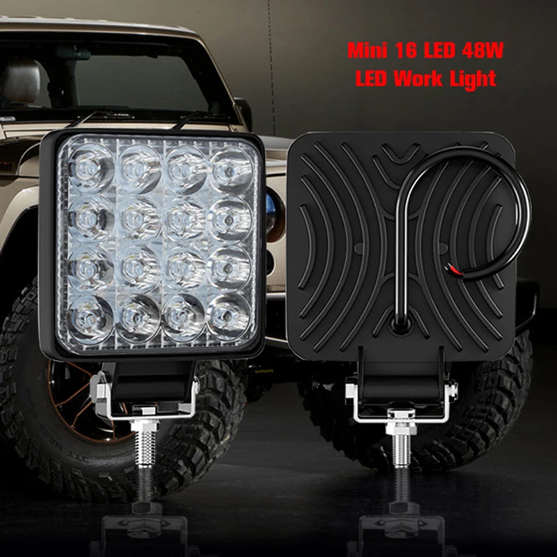 1PC/2PCS Mini Ultra Thin Vehicle Work Light Spot Beam LED Pod Offroad Driving Light 12V 24V Fog Lamp for Truck Tractor Excavator