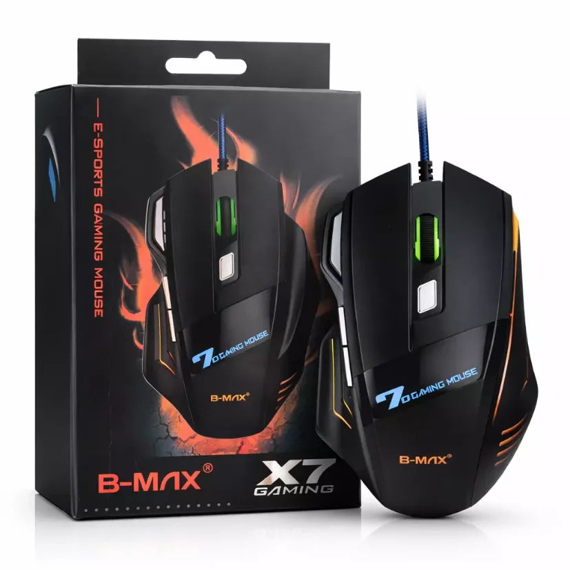 Mouse Gamer BMAX X7 USB com Fio LED para PC Notebook
