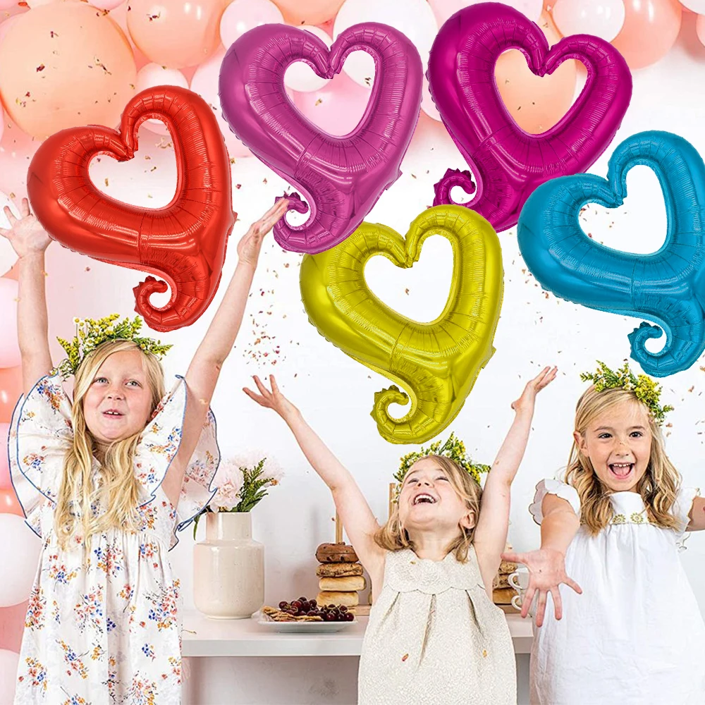 

18 Inch Heart shape Balloon Hollow-out Foil Mylar Helium Balloon for Valentine Day Anniversary Wedding Party Favors Decoration