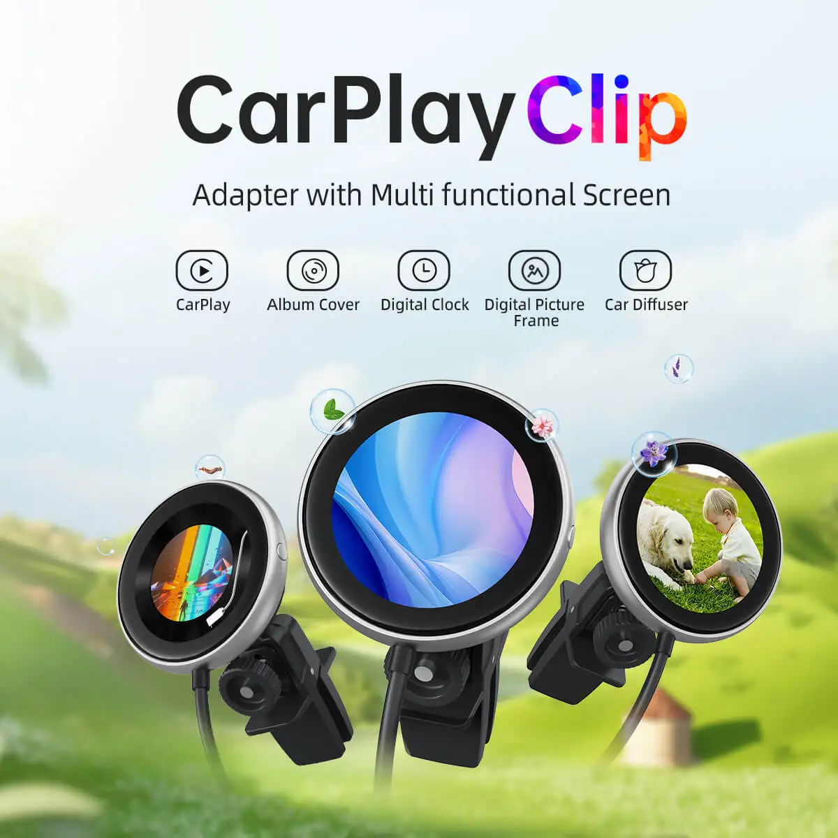 

Ottocast CarPlay Clip Multi-function Wireless CarPlay Adapter built in Car air freshener Auto Accessories 2024 New