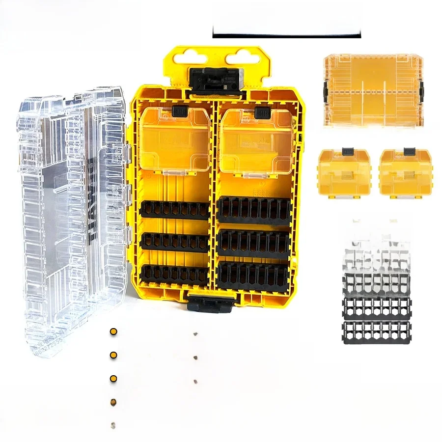 DEWALT DT70803 Duży schowek ze zdejmowanymi przegródkami i pudełkiem na małe części Wielofunkcyjne przezroczyste plastikowe pudełko do układania w stosy — zdjęcie 2
