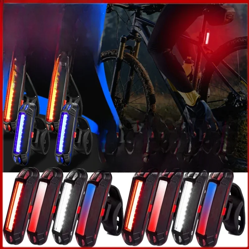 AliExpress 4/2/1PC Bicycle Rear Light Waterproof USB Rechargeable LED Warning Lamp Bike Flashing Accessories Night Riding Cycling Taillight
