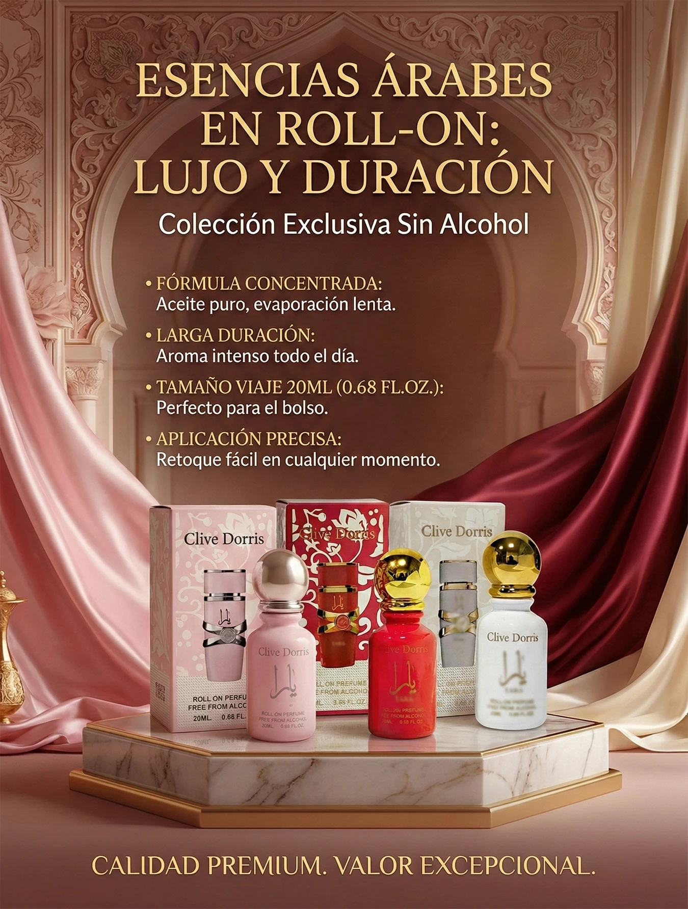 【2 Botellas】Perfume Roll On Clive Dorris Yara 20ML Sin Alcohol Mujer, Floral Frutal Gourmand Larga Duración, Set Ahorro 2 Piezas Mismo Aroma o Diferente, Aroma Dulce Elegante, Ideal Regalo, Compacto 0.68FL.OZ