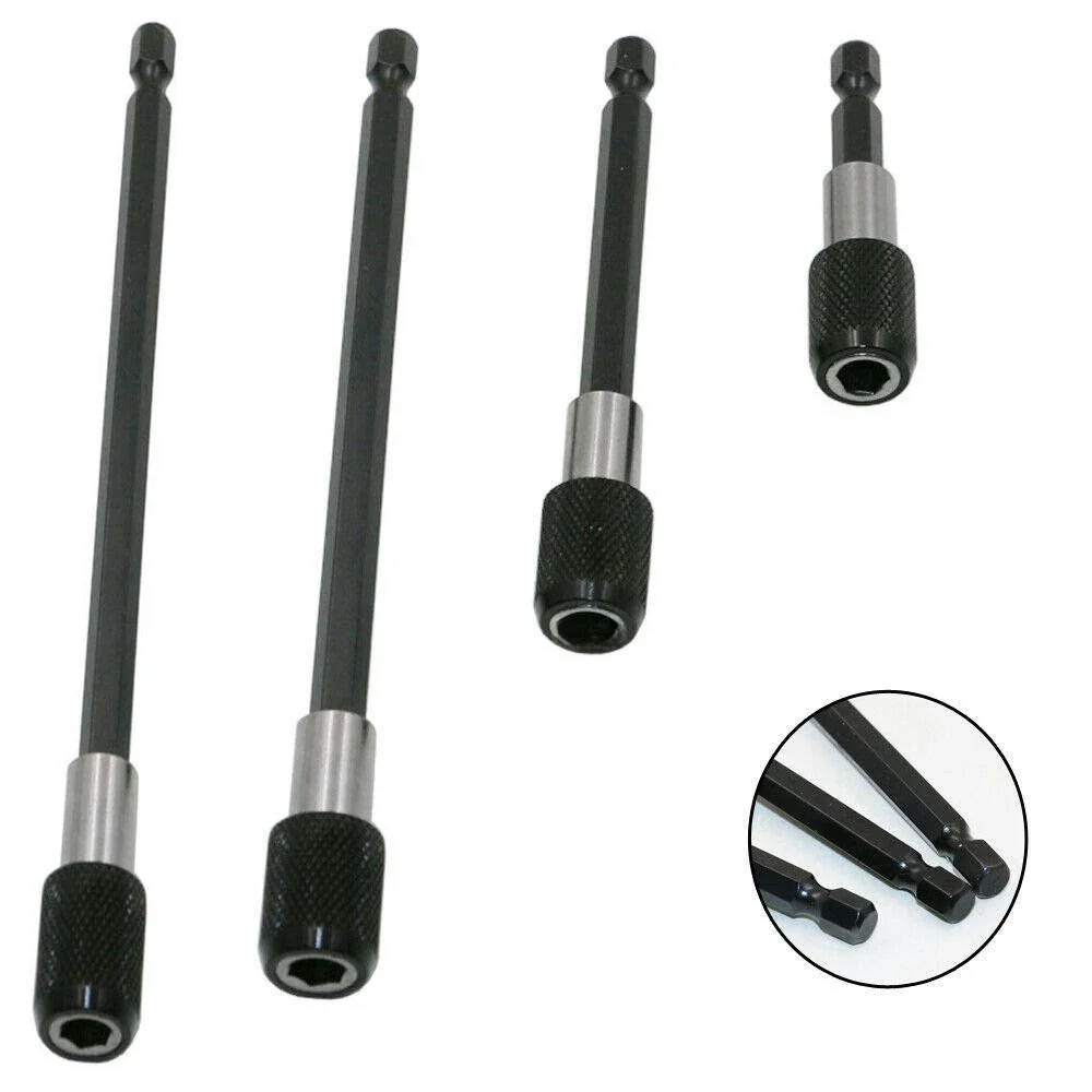 Porte-mèche d'extension de tournevis 60-300mm, adaptateur de mandrin d'extension hexagonale magnétique de 1/4 pouces pour vis, écrous, jeu de forets