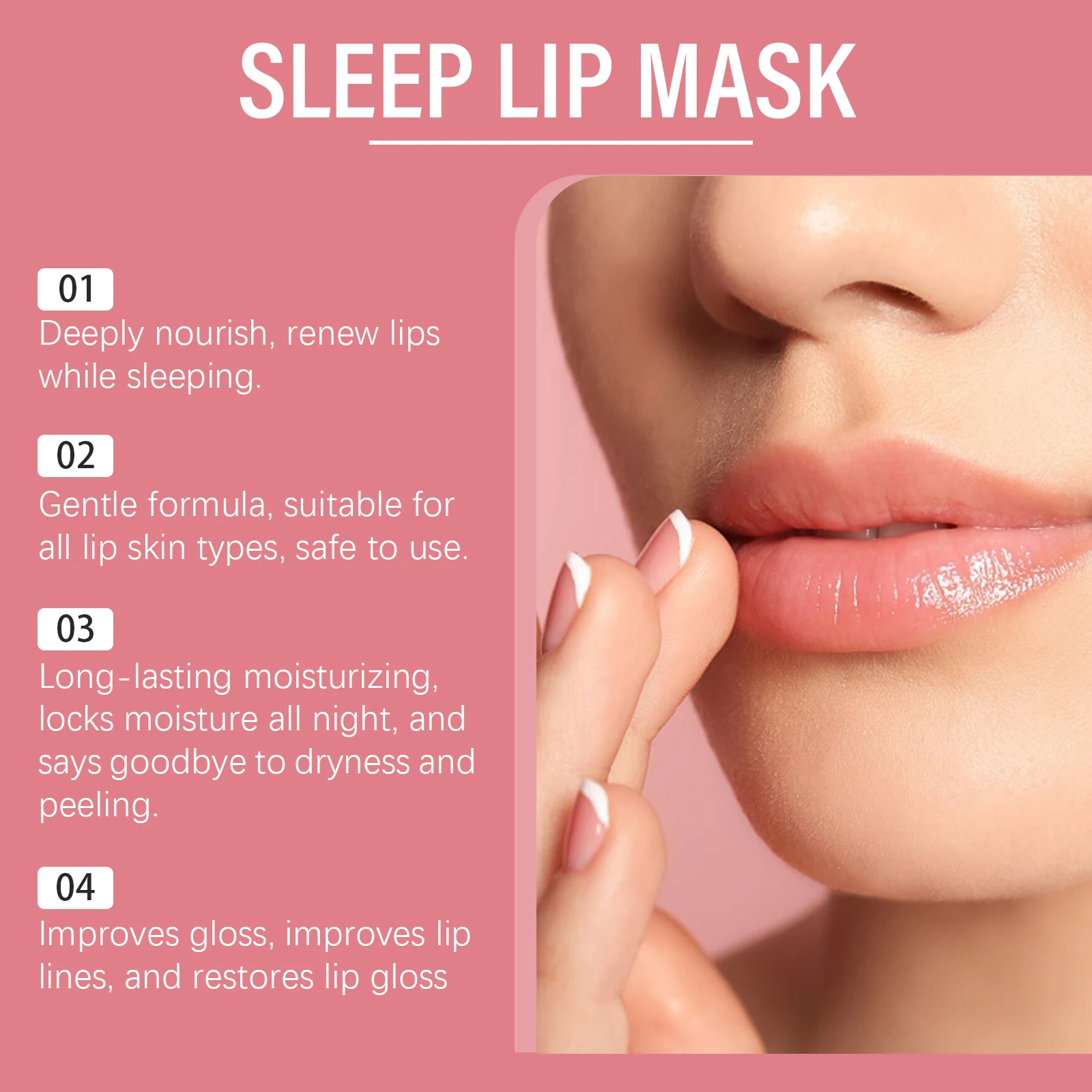 Masker tidur bibir, memudarkan garis bibir menutrisi memperbaiki malam, Balsem tidur antiretak mengurangi Lipitis melembabkan, perawatan kulit