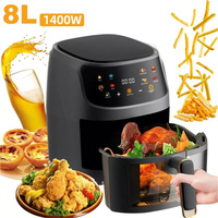 1400W8L Large capacity LCD screen Air Fryer Smart electric oil free fryer oven Air fryer French fries roast chicken programmable