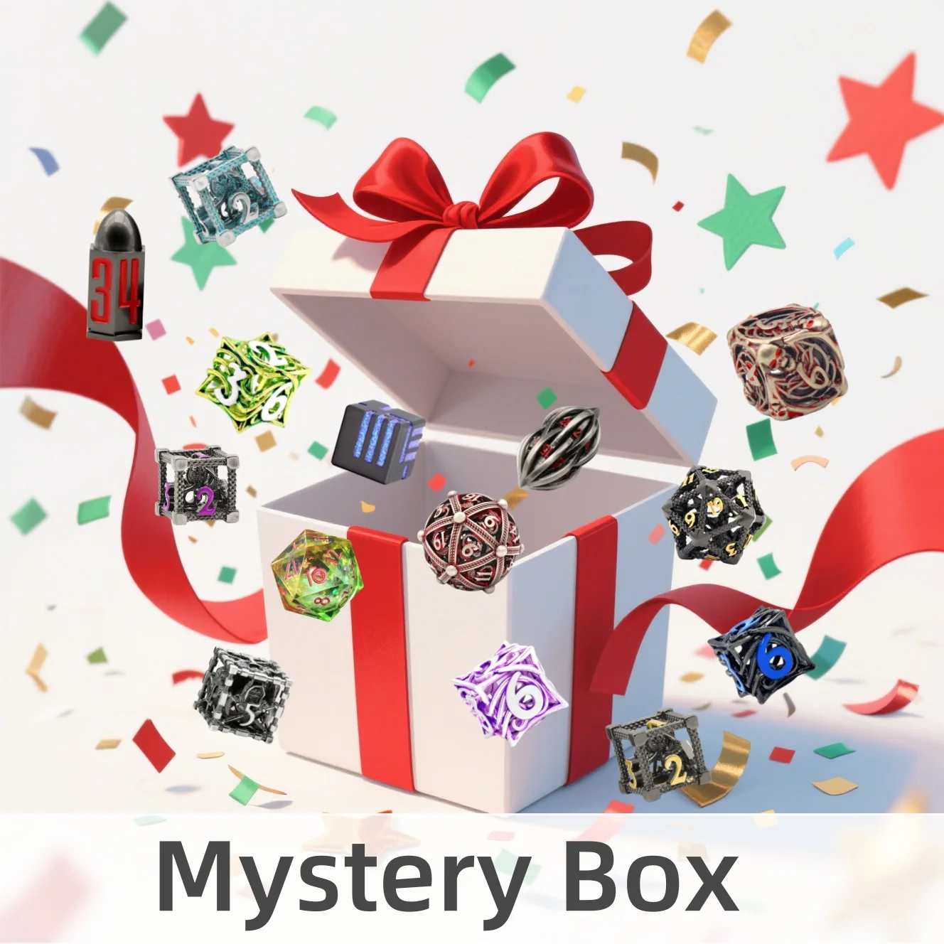 

Набор Mystery Dice для DND — 7 шт. металлических/смоловых многогранных игральных костей с подарочным футляром, идеально подходит для ролевых игр Dungeons and Dragons