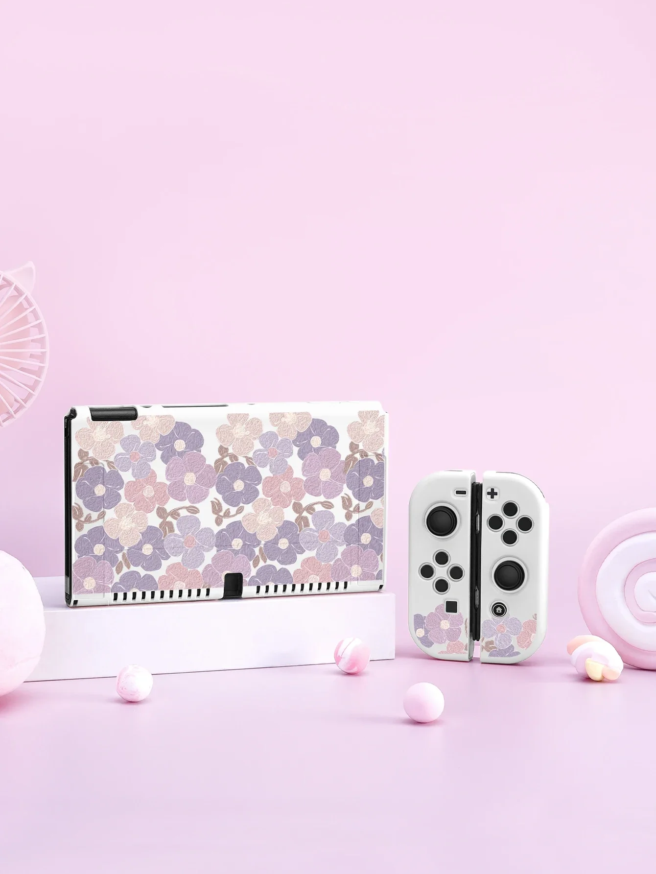 Étui à fleurs pour Nintendo Switch OLED, accessoires de jeu NS, coque séparable portable pour NS Joycon, housse Switch Oled