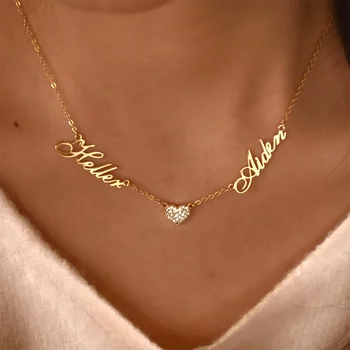 Collier Personnalisé Prénom En Acier Inoxydable - Chaîne Argent/or/or Rose - Longueur Réglable 14-24 Pouces - 2