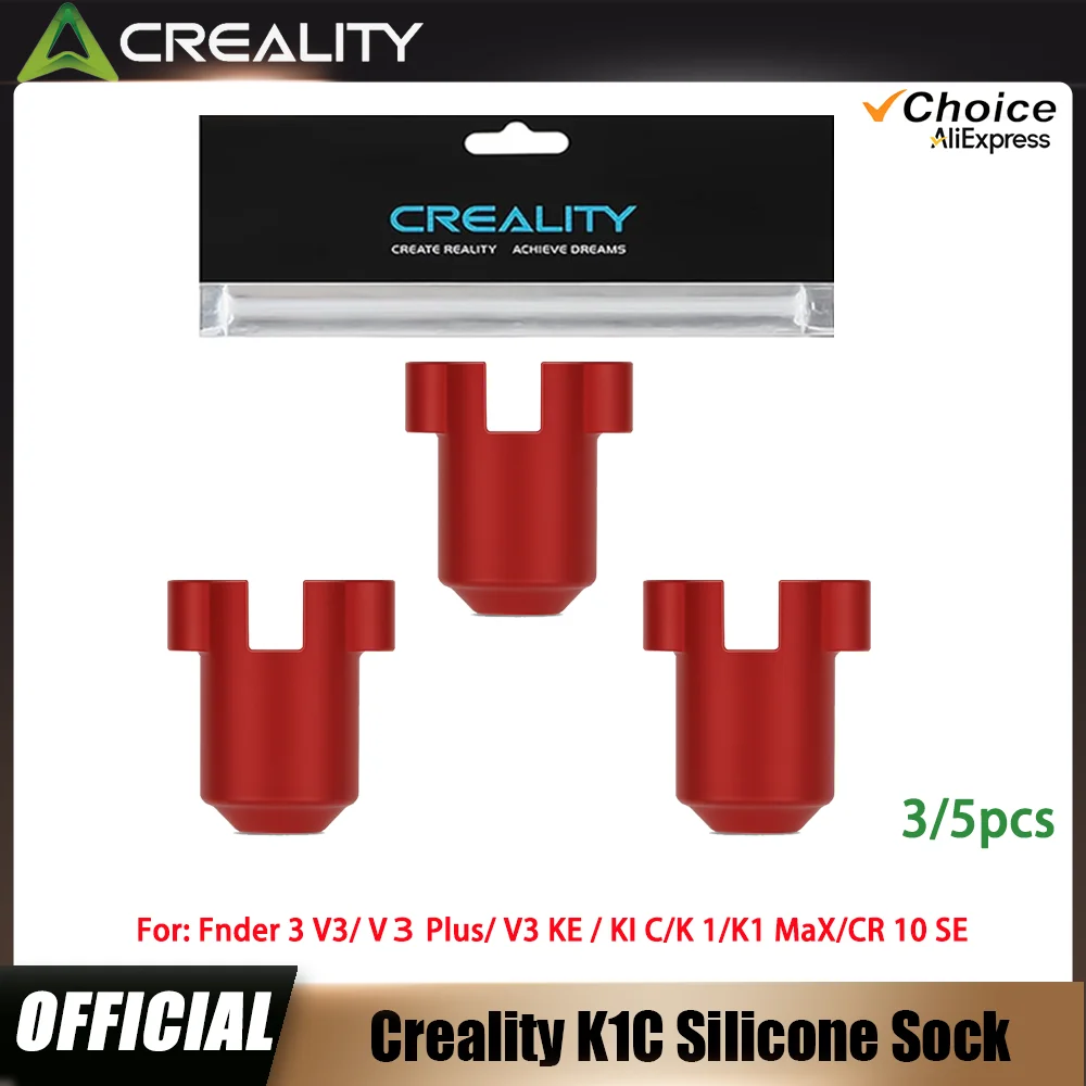 Creality K1C Silicone Sock,3PCS Ender 3 V3 Silicone Cover,Hotend Heat Insulation Case Cover Heating Block Cover 3D printer Parts