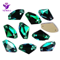 YANRUO 3256 Galactic Ax Emerald Sew On Stones Leoatrd Flatback Rhinestones Sewing Needlework Crystal For Clothing