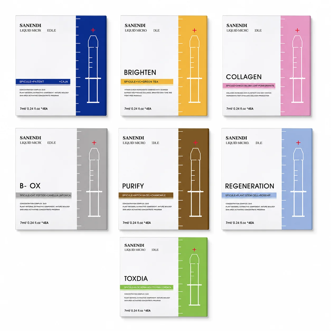 sanendi-siero-viso-con-spicule-purificante-siero-booster-per-la-pelle-ampolle-viso-al-collagene-cura-della-pelle-coreana-lenitiva-7ml-4pcs