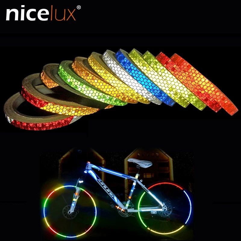 8meter Reflective Tape Fluorescent MTB Stickers Adhesive Waterproof Tape Bike Stickers Bicycle Accessories Glow in the dark 1cm