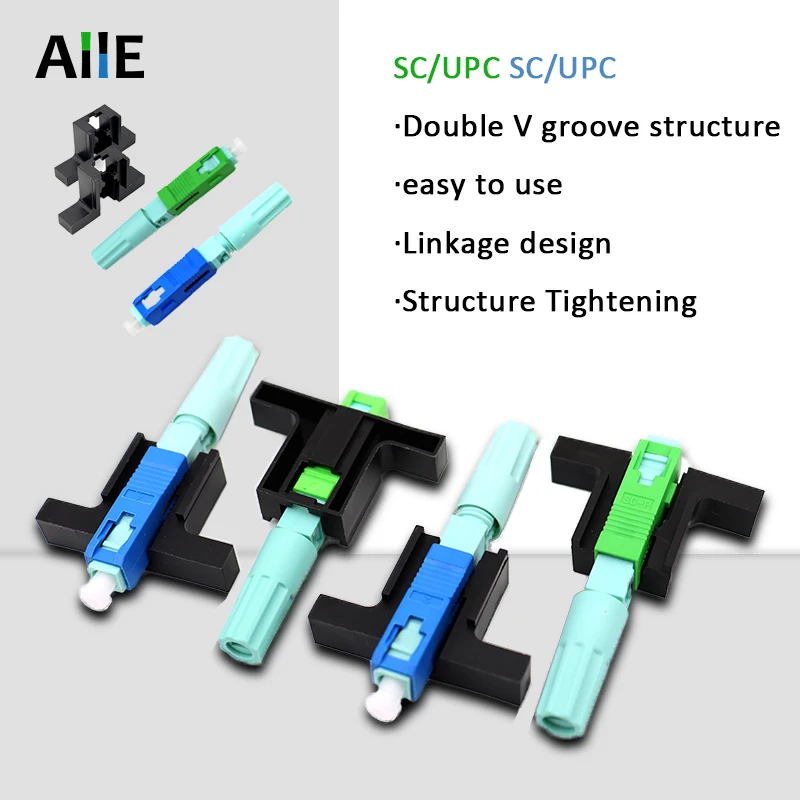 New SC APC UPC Fiber Optic Connector 58mm Single-Mode Optical Fast Connector FTTH Cold Connector Tool Fiber Quick Connector upc