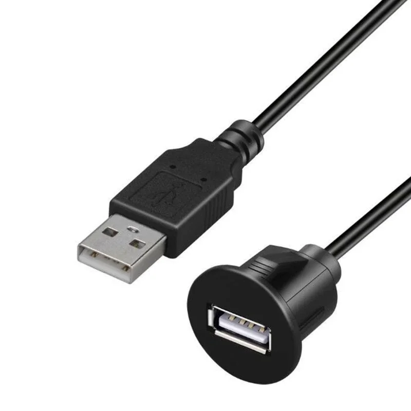 Ligne de montage encastré pour tableau de bord de voiture, câble d'extension de panneau de Port USB 2.0 prise mâle à femelle Excellent adaptateur en plastique