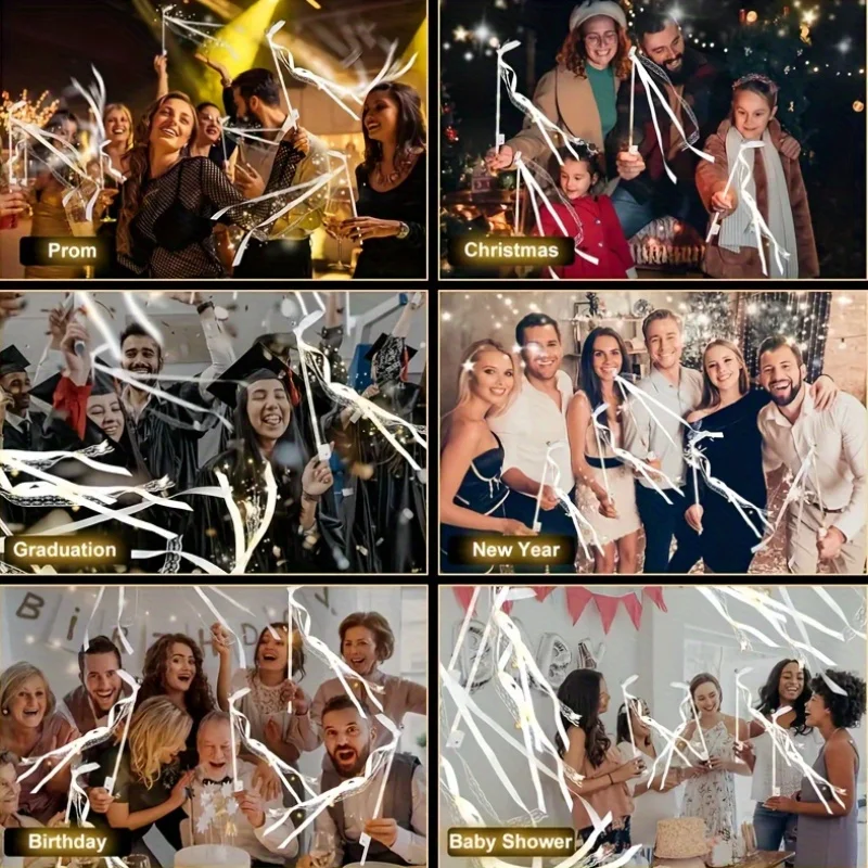 30 قطعة من أعواد الزفاف المضيئة بشريط LED مع أجراس، إرسال خروج الزفاف، دعائم أرضية الرقص، هدايا الزفاف #3