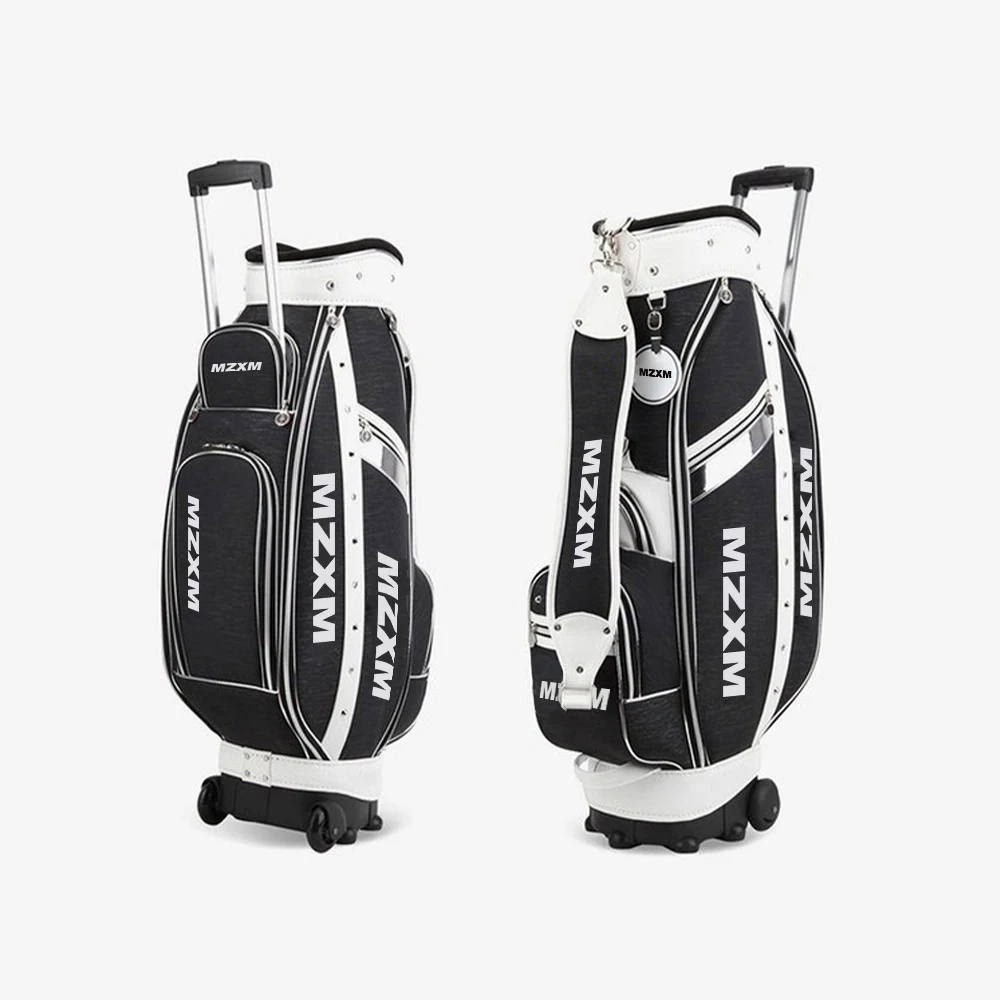 Golf Club Bag with Luxury and Gentleman Style Waterpoof Basic Color Golf Caddy Bag High Quality Leather Large Capacity Golf Bag