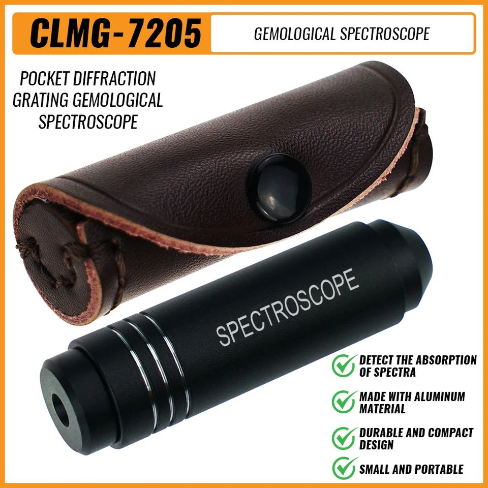 Spettroscopio Tascabile In Alluminio 55mm Per Gemme | Lente D'ingrandimento Per Gioiellieri E Collezionisti