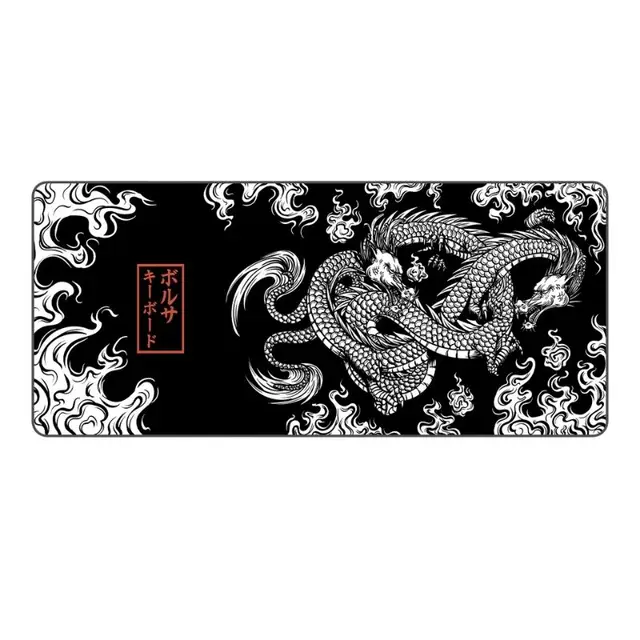 Mouse Pad Gamer Extra Grande Profissional 90x40 Deskpad Preto Ergonômico Speed Dragão - Titorion