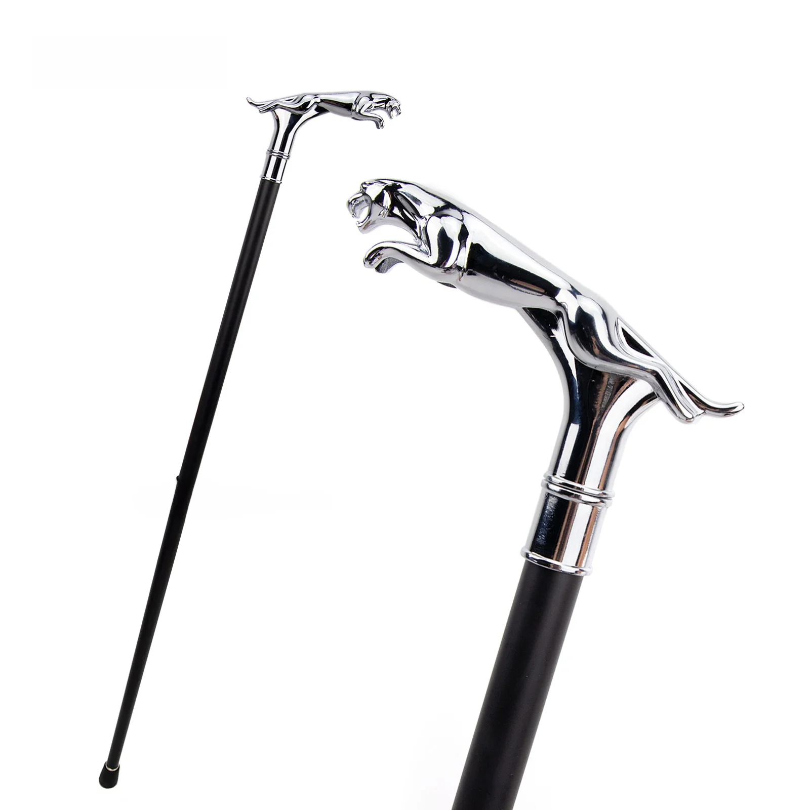 Zilveren luxe luipaard met staart mode wandelstok voor feest decoratieve wandelstok elegante Crosier knop wandelstok 93cm - afbeelding 2