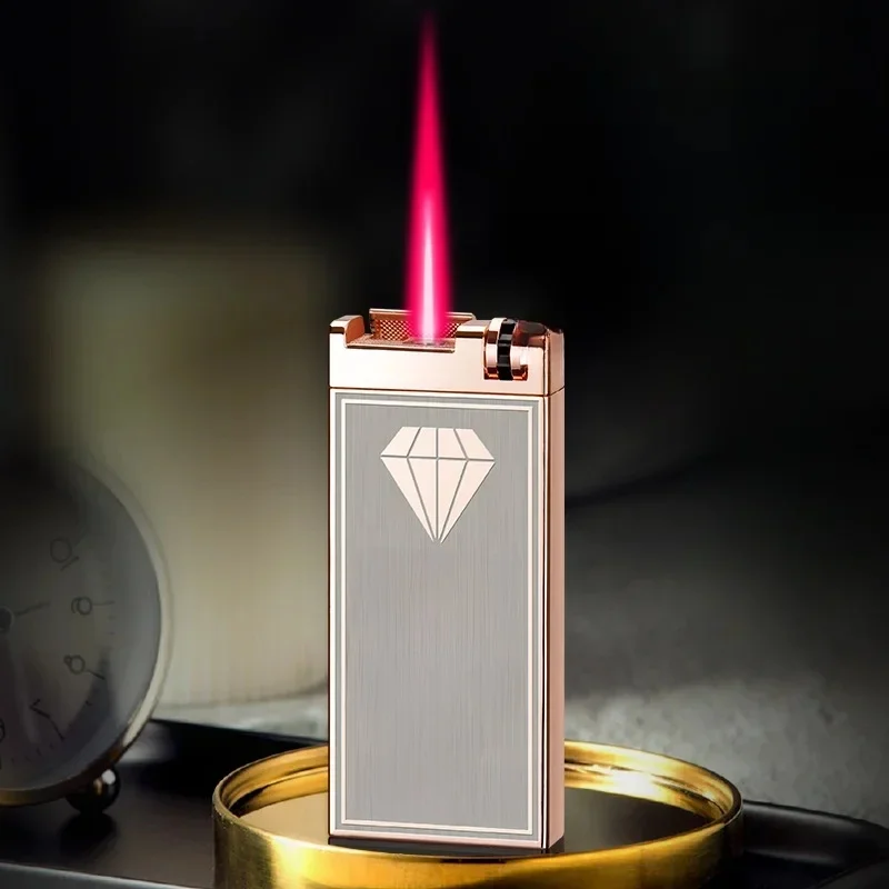 Briquet Laguna à flamme rouge coupe-vent en métal pour hommes, torche à gaz butane, accessoires pour fumeurs, cadeaux pour hommes