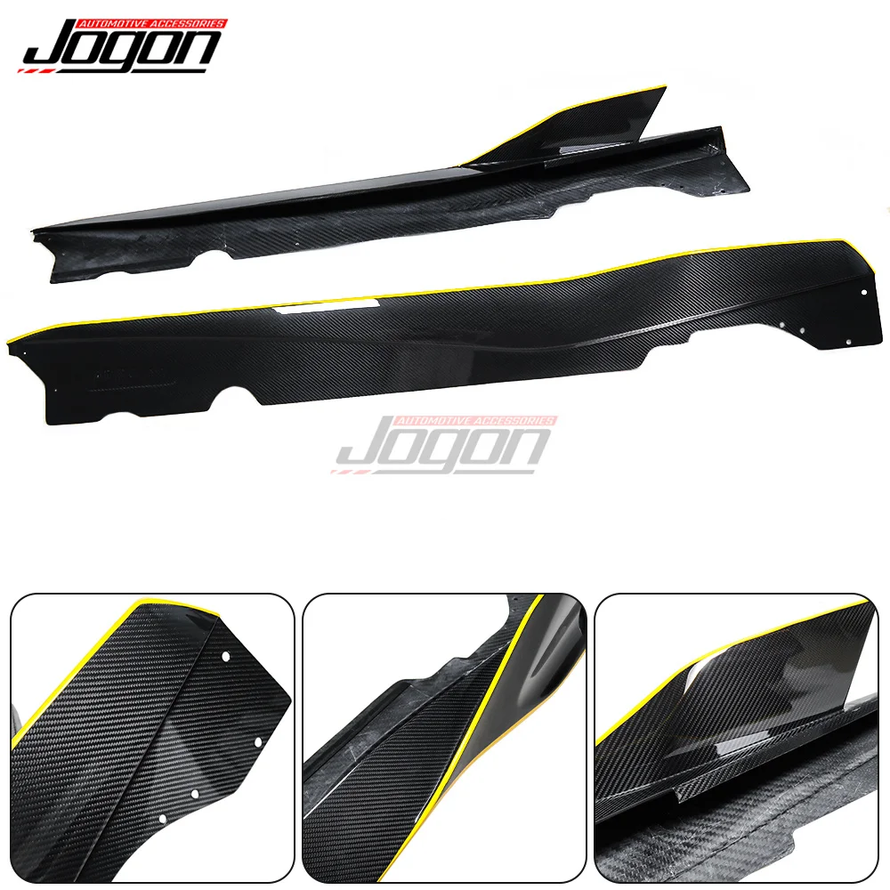 For Corvette C8 Coupe Convertible Z51 Z06 2020-2024 Carbon Car Side Skirts Panel Extension Lips Front Bumper Body Kit Cover Trim