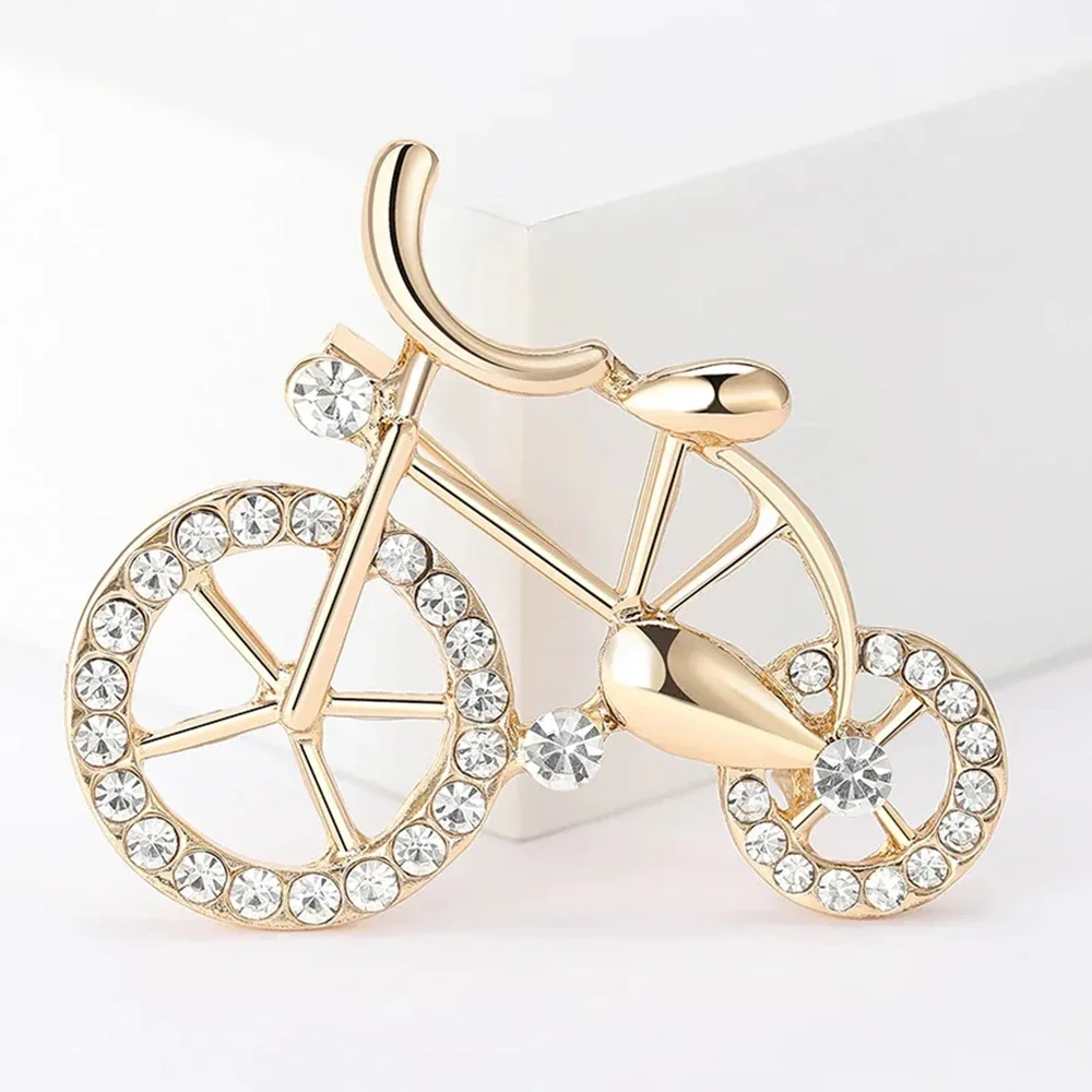 AliExpress Fashion Crystal  Bicycle Brooches Pins For Women Men Rhinestone Cycling Sports Badges Lapel Pins