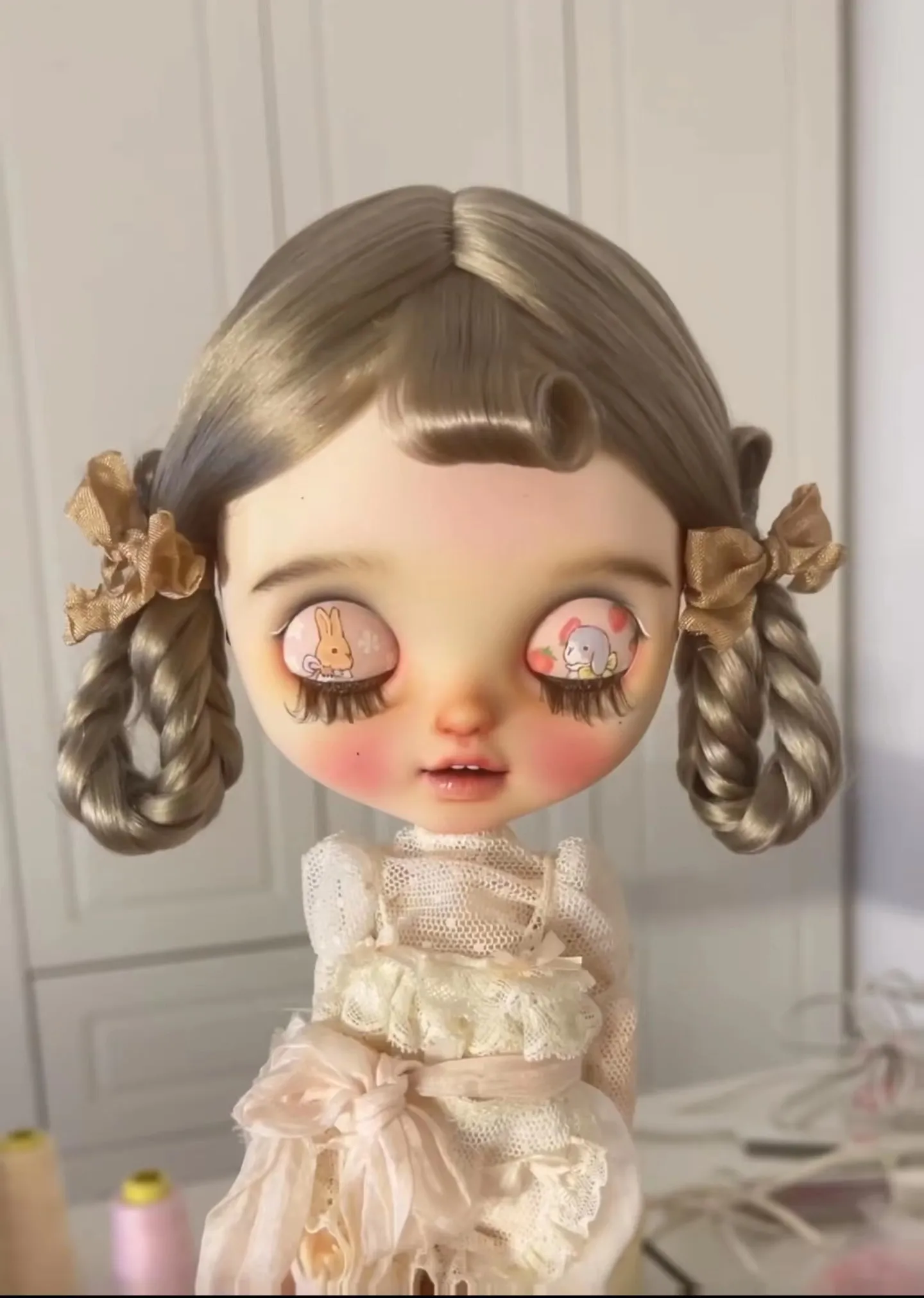 

(Специальная настройка) Парик BJD Blythe Mohair Fit, окружность головы 9-10 дюймов Qbaby