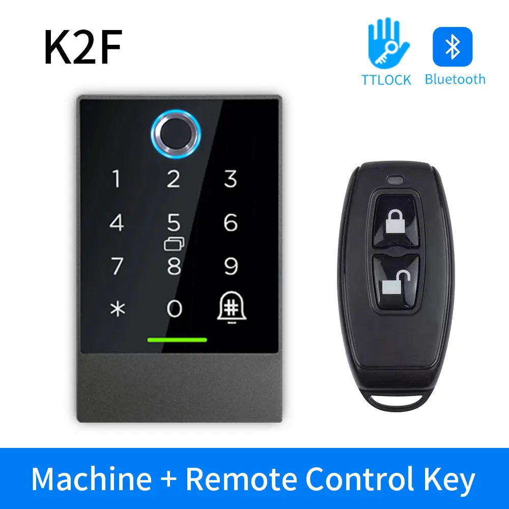 Asia-Teco TTlock Bluetooth-Zugangskontrollsystem – K2/K2F WLAN-Gateway-Schloss mit Fingerabdruckleser, Tastatur, Kartenleser, 13,56 MHz, App-Tür 6