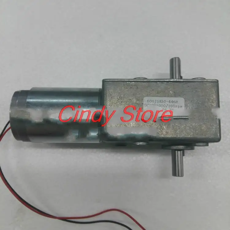 600JSX-4468  Square Turbo-Worm Gear Reduce Box Self-Lock 12V 24V Motor High Torque Speed 1/5/10/15/30/60/100RPM Double Shaft