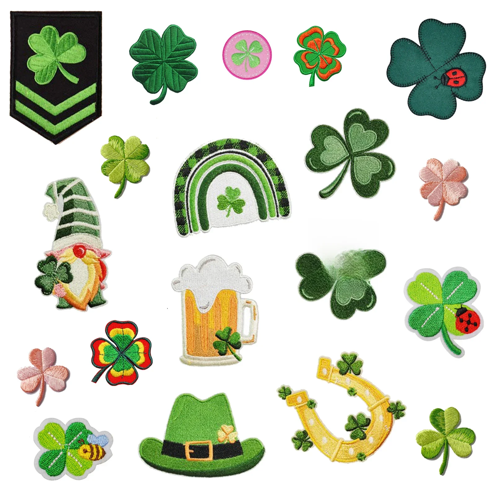 Irlandzki Dzień Świętego Patryka Karnawał Lucky Shamrock Naszywki na aplikacje do odzieży Torby Buty DIY Craft Naklejka na ubrania — zdjęcie 2