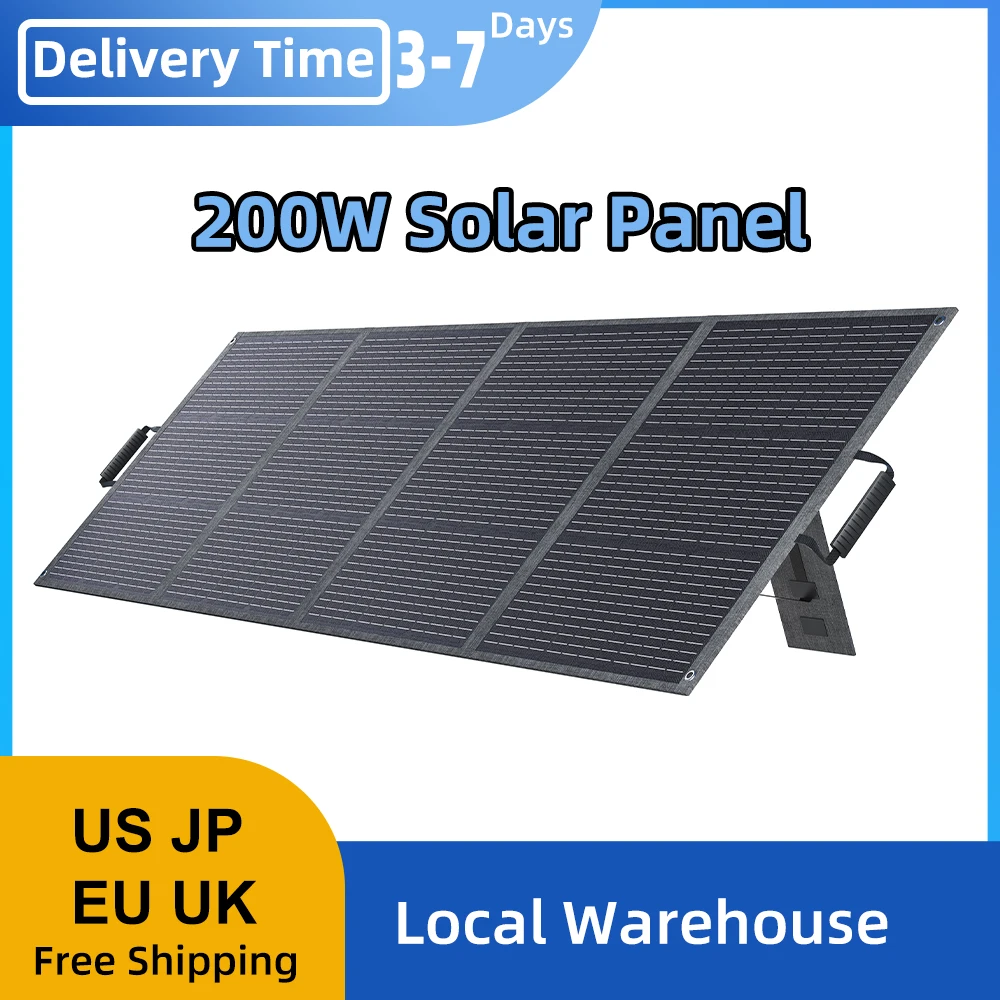 ABOK 200W Flexible Solar Panels Outdoor Emergency Power Supply IP68 Waterproof Portable Folding Bag for RV Camping Fishing