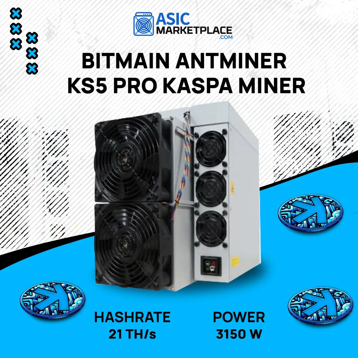 

DC Bitmain Antminer KS5 Pro 21Th 3150W KASPA ASIC Miner