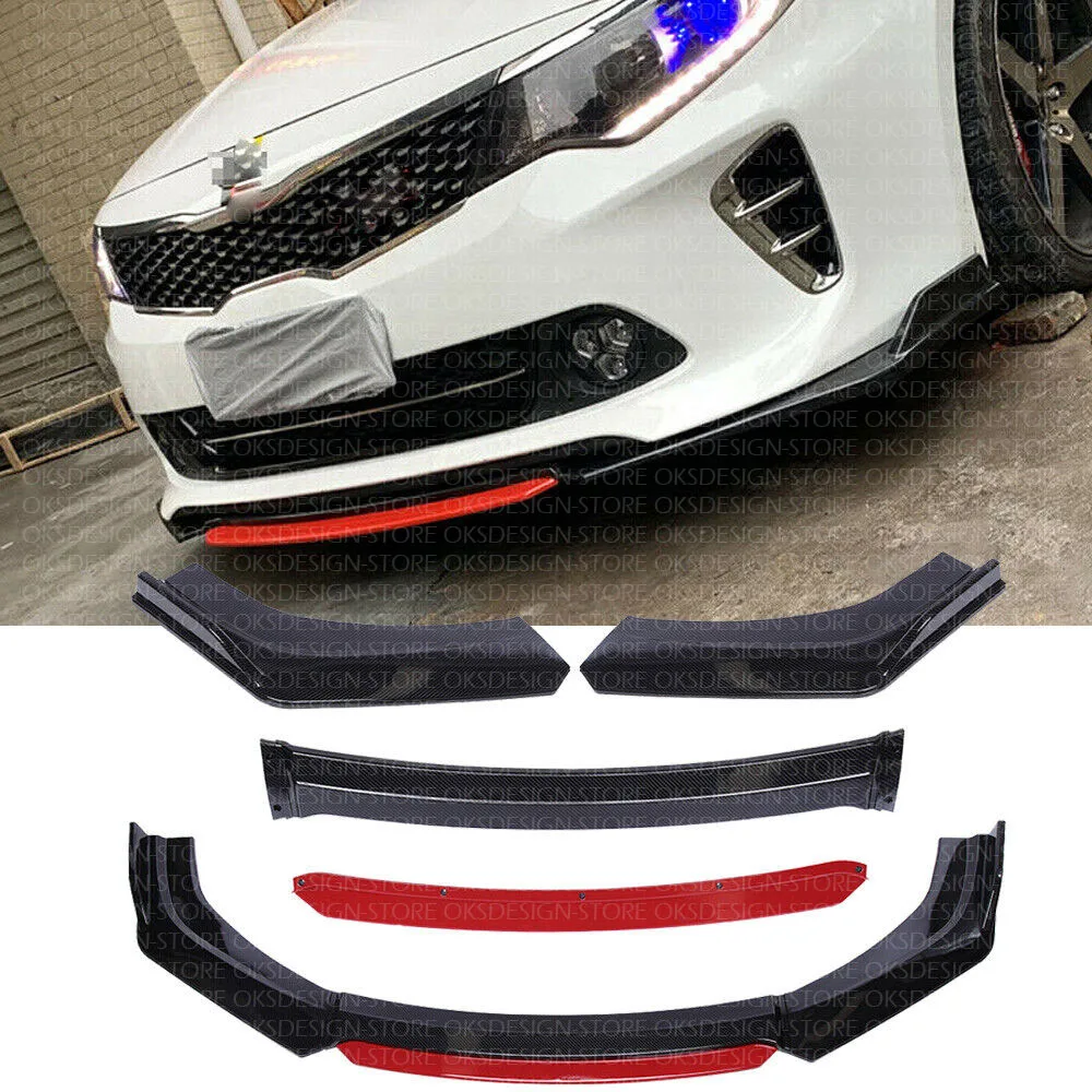 For Kia Optima K5 Forte 2016-2021 Front Bumper Lip Splitter Spoiler Carbon Fiber  ABS Plastic