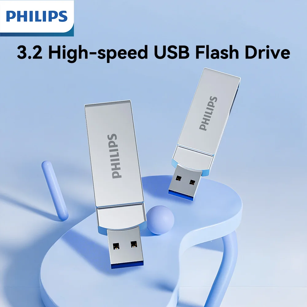 

Флешка PHILIPS USB 3.2, 360° ° Вращающаяся конструкция, высокоскоростная передача данных до 180 МБ/с, идеально подходит для хранения файлов/фотографий/видео