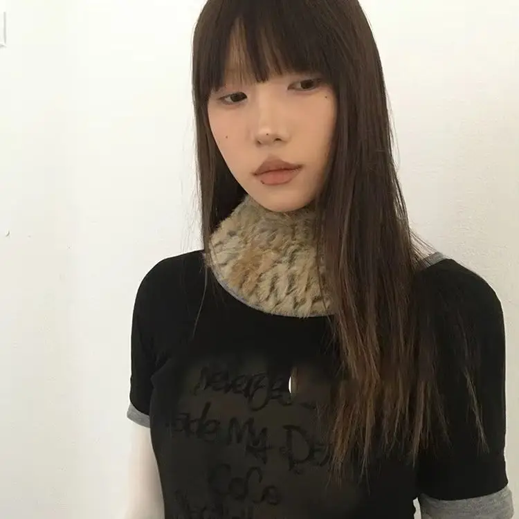 Women Eco Fur Headband Hat Neck Warmer, Soft Plush Skin-friendly Winter Warm Hair Band Cap Scarf Dual-purpose Accessory