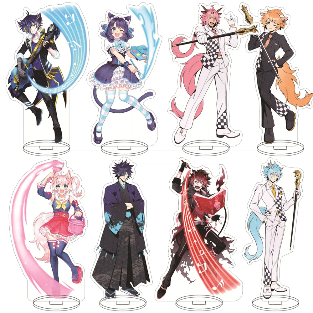 Show By Rock Acrylic Stand Model Anime Figures Shuu Zou Logia Aion Cyan Chuchu Retoree Cosplay Desk Decor Model Xmas Fans Gifts