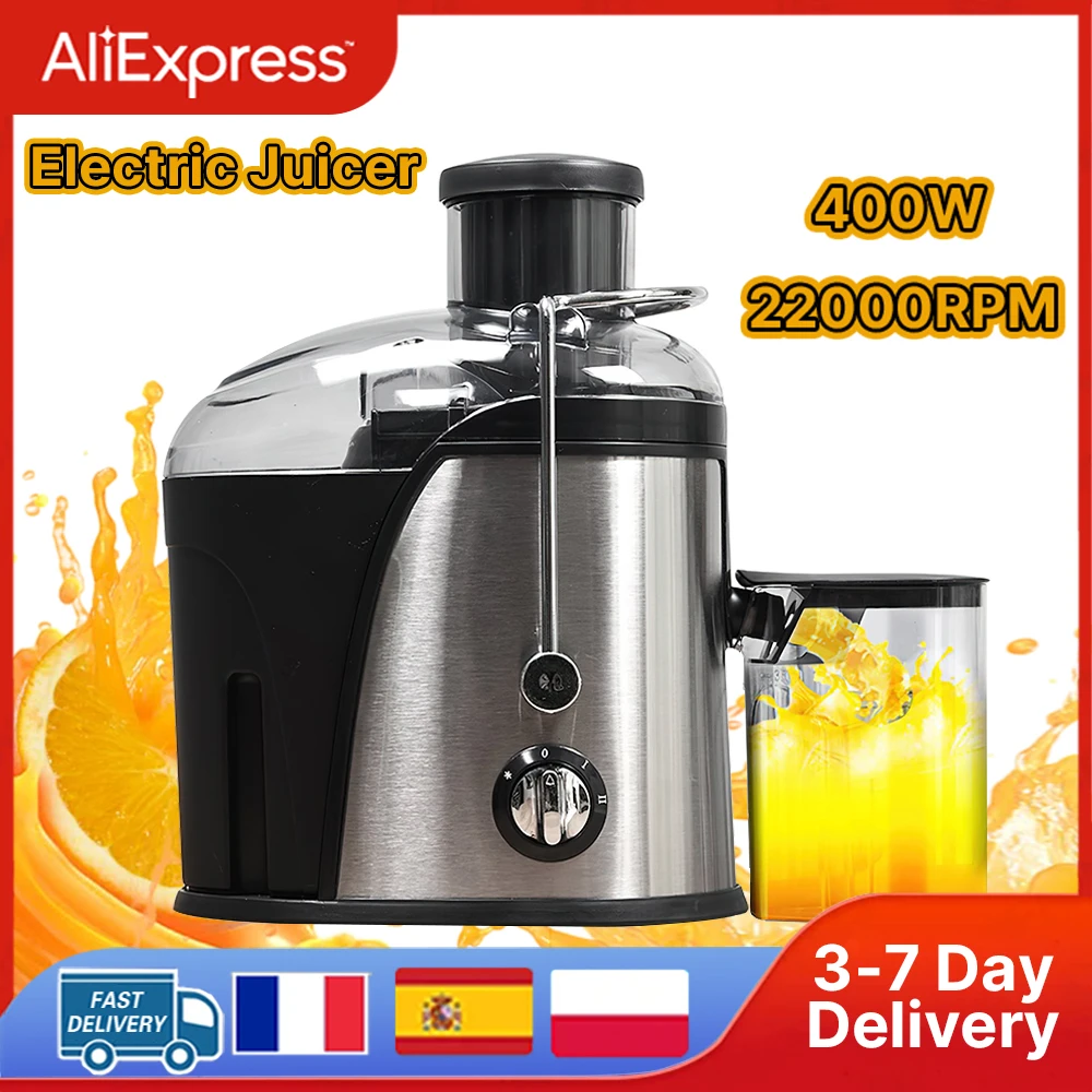 400W Centrifugal Electric Juicer Machine With 3inch Big Mouth Fruits And Vegetable Juice Extractor 2 Speeds Mixer Blender