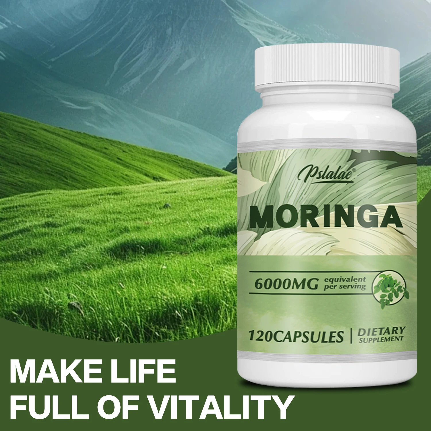 Moringa 6000mg-sistema inmunológico de apoyo, energía, metabolismo, antioxidantes-120 cápsulas